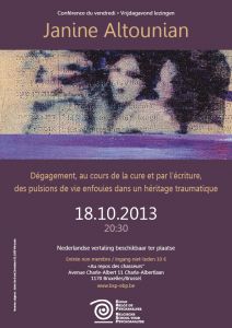 Dégagement, au cours de la cure et par l’écriture, des pulsions enfouies dans un héritage traumatique – Conférence de Janine Altounian le 18 octobre 2013